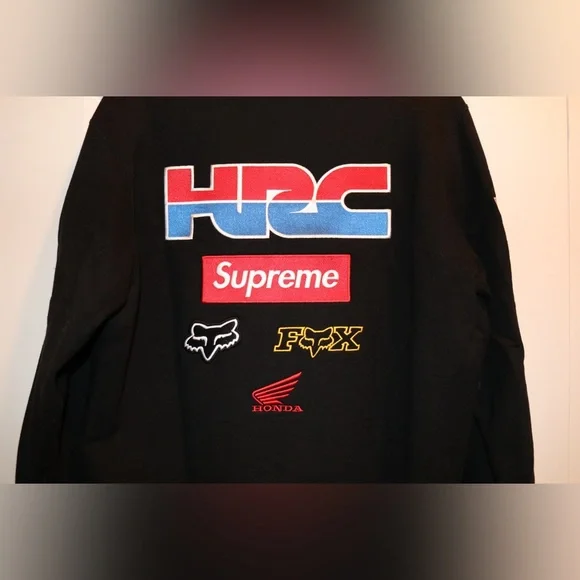 Supreme Honda Fox Racing Crewneck Black Size Medium
